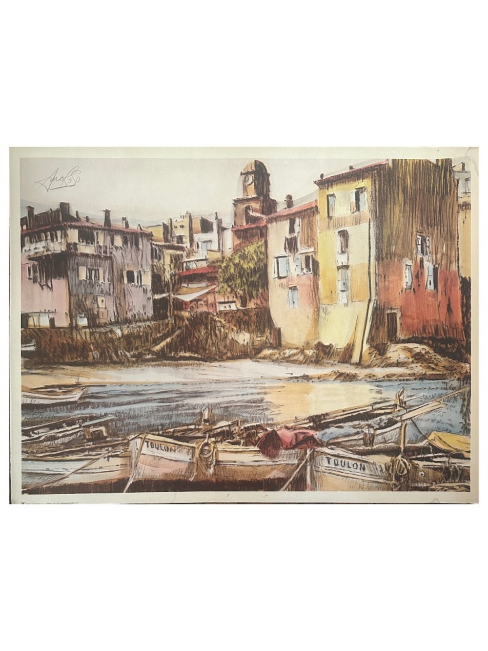 Vintage 1979 Lithograph 25”x 19” Signed Unframed